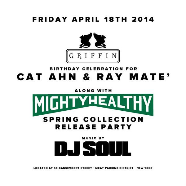 djsoulnyc's tweet image. This Friday at Griffin, we're celebrating @catahn &amp;amp; Ray Mate' birthdays + the spring release of @MightyHealthyNY