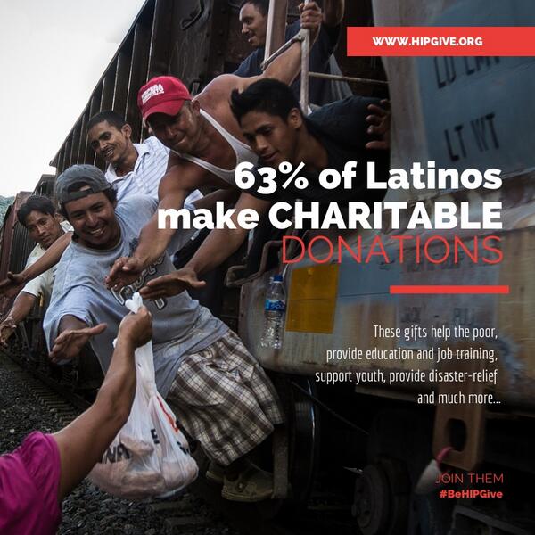 Latinos can't be outdone when it comes to generosity  HIPGive.org  #BeHIPGive
