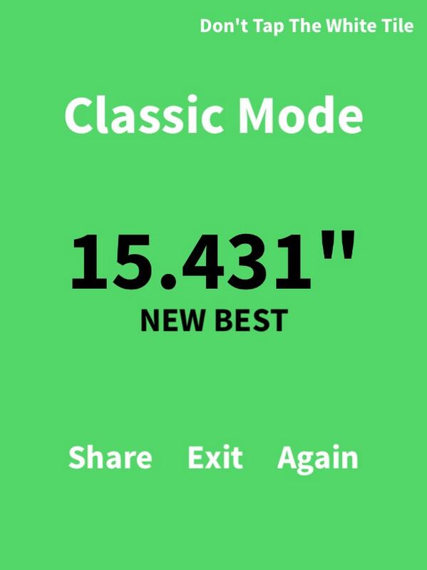Awesome!! Who can beat me in # Don't Tap The White Tile -> itunes.apple.com/app/id848160327
