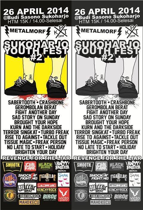 Next gigs SukoharjoYouthFest #2 | 26 April 2014 | Gd.Budi Sasono Sukoharjo | tiket 15k | 14.00-selesai. merapat!