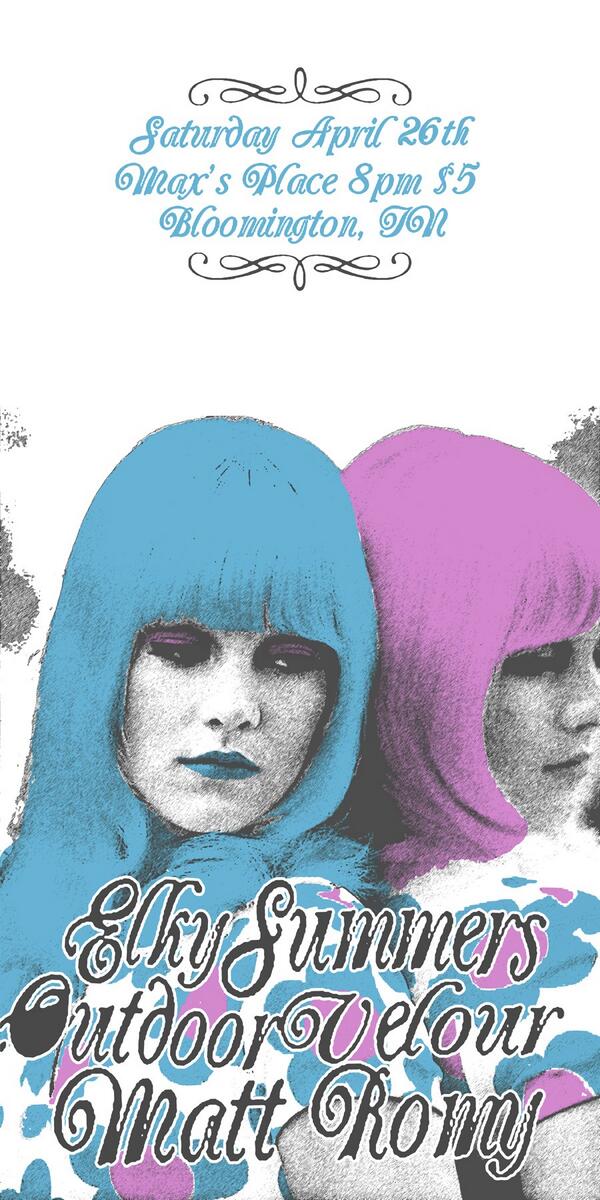 outdoorvelour's tweet image. SWEET screen print poster for Saturday's show by In Case of Emergency Press! @elkysummers @mrBUDDH4 you'll get copies