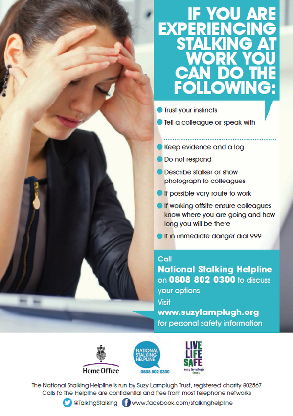 PCCKent's tweet photo. This year's #NSAD14 campaign is #WorkingWithoutFear - eliminating workplace #stalking. Advice from @TalkingStalking: http://t.co/8AmgS5DMt1