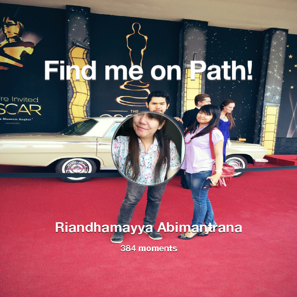 Riandhamayya's tweet photo. I've shared 384 memories with my friends on #Path - see them now at http://t.co/ql6Qm7g1hk! #thepersonalnetwork http://t.co/FfNlSsrxWx