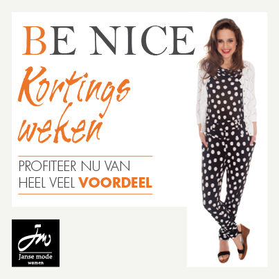 BE NICE KORTINGSWEKEN! Profiteer van heel veel voordeel op onze Be Nice collectie #jansemode bit.ly/Jel5hg
