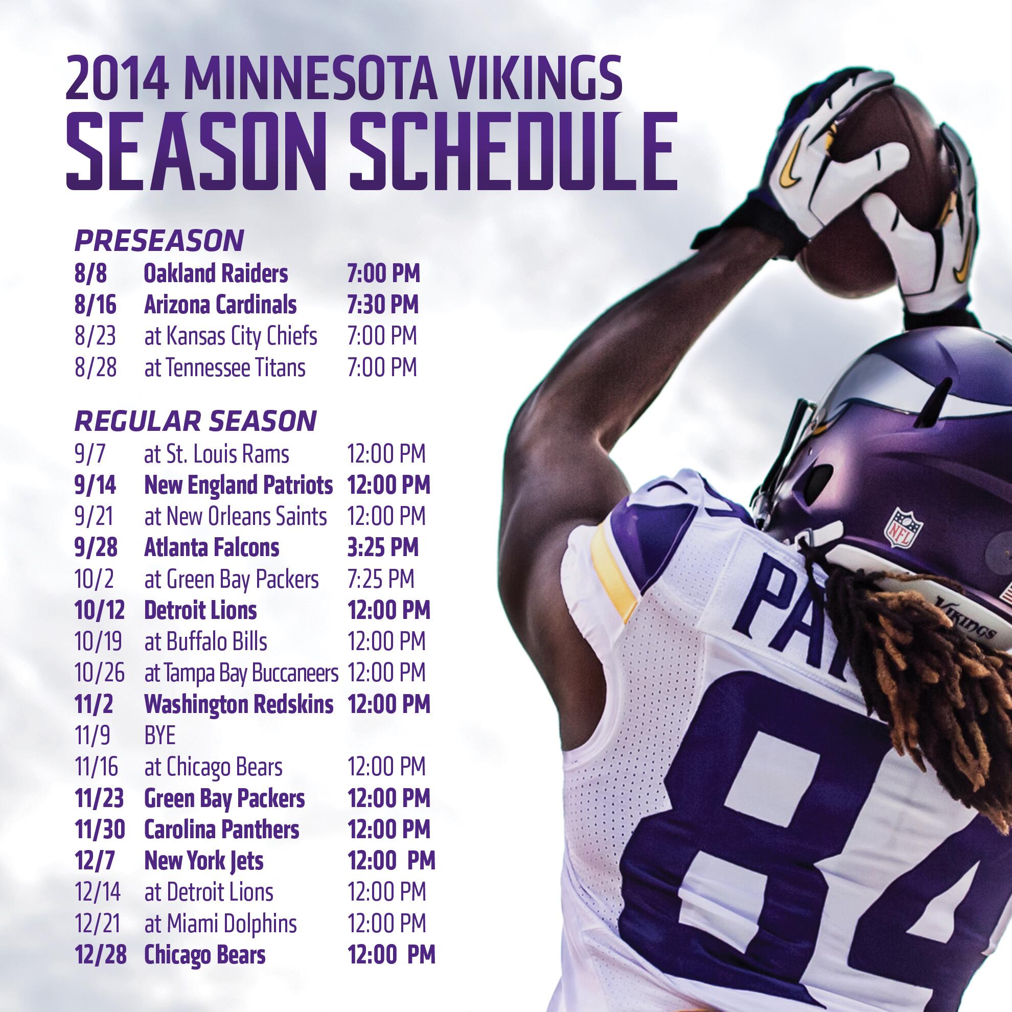 minnesota vikings preseason schedule