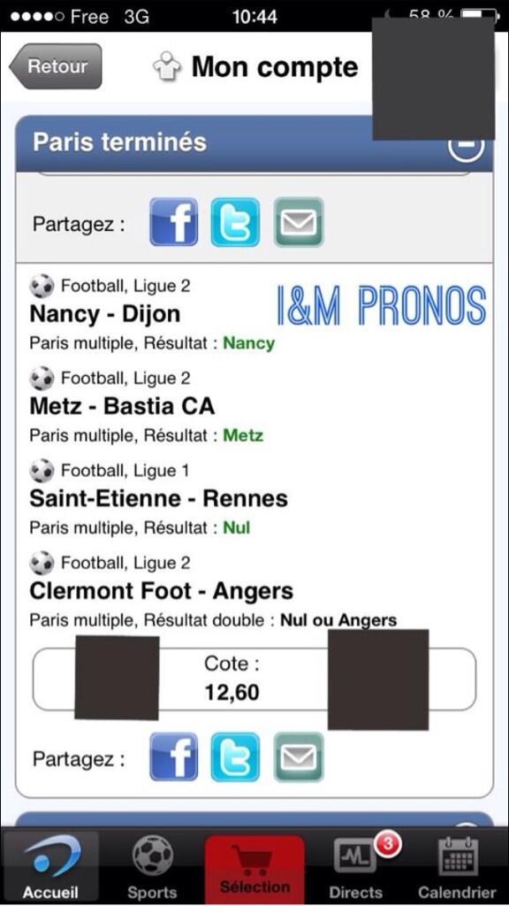 IMPronos's tweet image. Notre premier pari qui est passé avec une côte de 12,60 qui nous a rempli les poches 😊 facebook.com/pages/IM-Prono… likez!