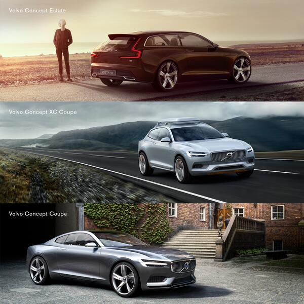 volvocars's tweet image. You’ve seen all three – now it’s time to divide the ranks. Volvo Concept Coupe, XC Coupe or Estate?