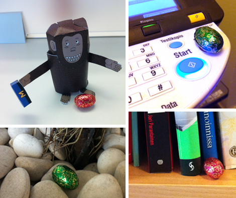 Löytäjä saa pitää – munajahti alkakoon! Atomi toivottaa piristävää pääsiäistä kaikille!