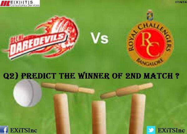 EXiTSInc's tweet photo. #Contest2 #PredictAndWin

Q2) Predict The Winner Of Todays Match Between DD And RCB ?

T&amp;C - http://t.co/hB4nqx6eA7 http://t.co/GPN5bh0PHp