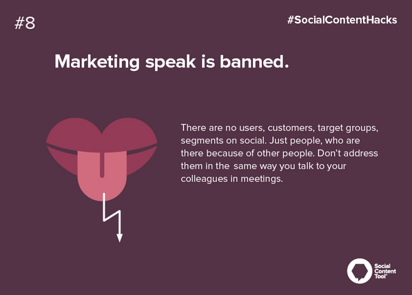 SCTapp's tweet image. #SocialContentHacks: Forget writing as a marketeer. #socialcontent #contentstrategy