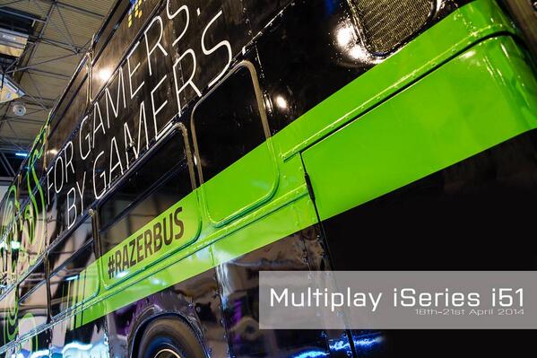 Razer's tweet photo. Hop on the #RazerBus and have fun with us @Multiplay Insomnia i51 this weekend at the Ricoh Arena, UK. http://t.co/QKZQ22FJDJ