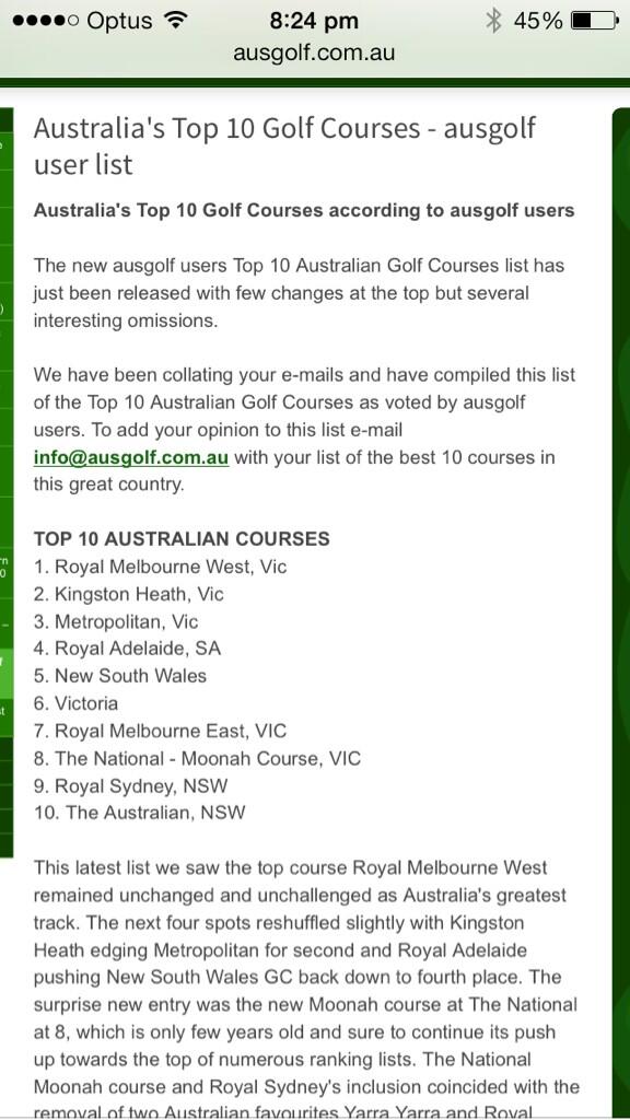 777MJB's tweet image. Looking forward to playing The Australian Golf Course tomorrow. 
Rated #10 in Oz. 
#7down 
#3togo 
#bucketlist