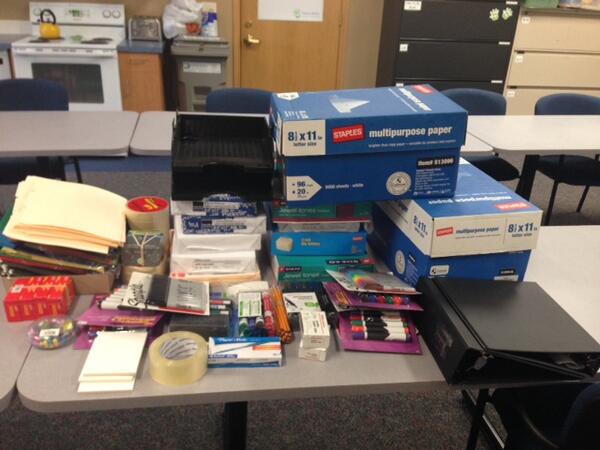 VanessaBehan's tweet image. Thank you @VisitSpokane for collecting much-needed office supplies for the Nursery! We are so grateful! #spokanegives