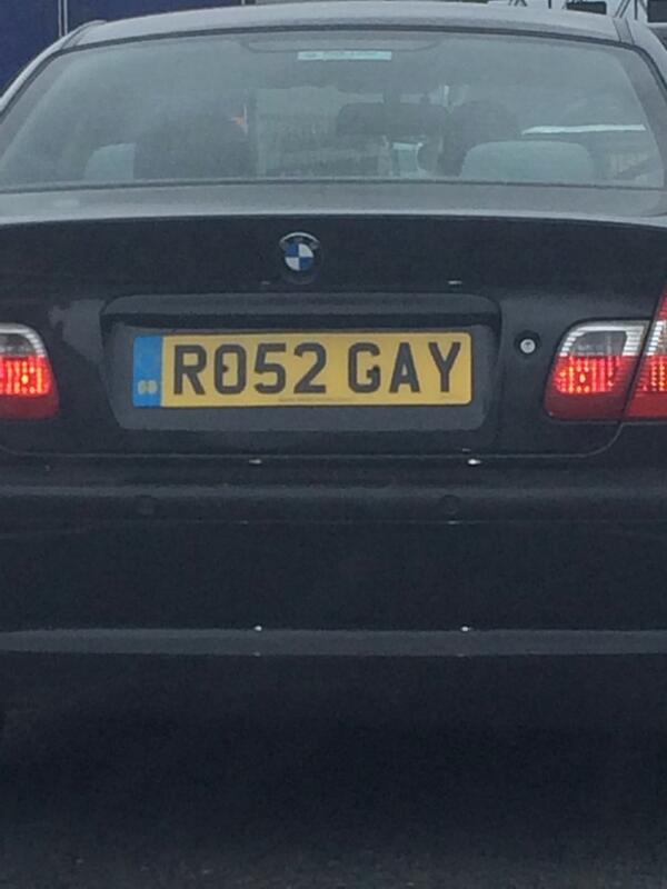 Now that is a gay number plate!!!