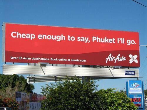 simonsugar's tweet photo. Air Asia billboard #advertising @AirAsia #funny happy #Easter weekend ! http://t.co/Qf506LEZi3
