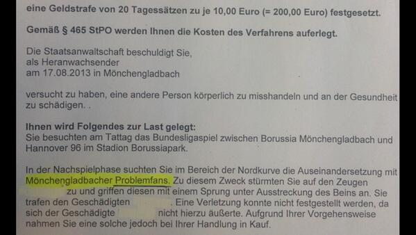 Dr_Huettl's tweet photo. Begrifflichkeit #Problemfan hält Einzug in den offiziellen Sprachgebrauch der Strafjustiz MG #Problemfanverteidiger http://t.co/BRp6ObuYML
