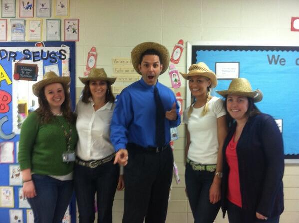 WestonSchool1's tweet photo. The Kindergarten Team is ready for Roundup!  @MrsReynolds12 @NancyStazzone @missmazur23 @Hgraham4 http://t.co/jkkNffyfBH