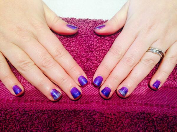 AmyChildsSalon's tweet image. 'Purple purple' @SweetSquared shellac nails for our client @Em_Hurrell 💅 matches out salon @MissAmyChilds xxx