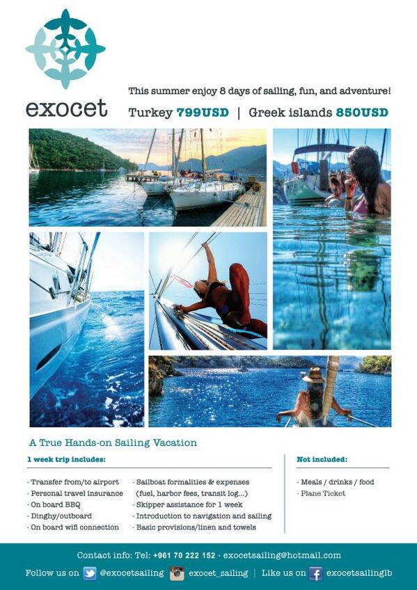 ExocetSailing's tweet photo. The official opening of the #season #2014 ! 
New #trips, #destinations and #adventures await !
#sailing #sailboats http://t.co/v5W0kwnaFs
