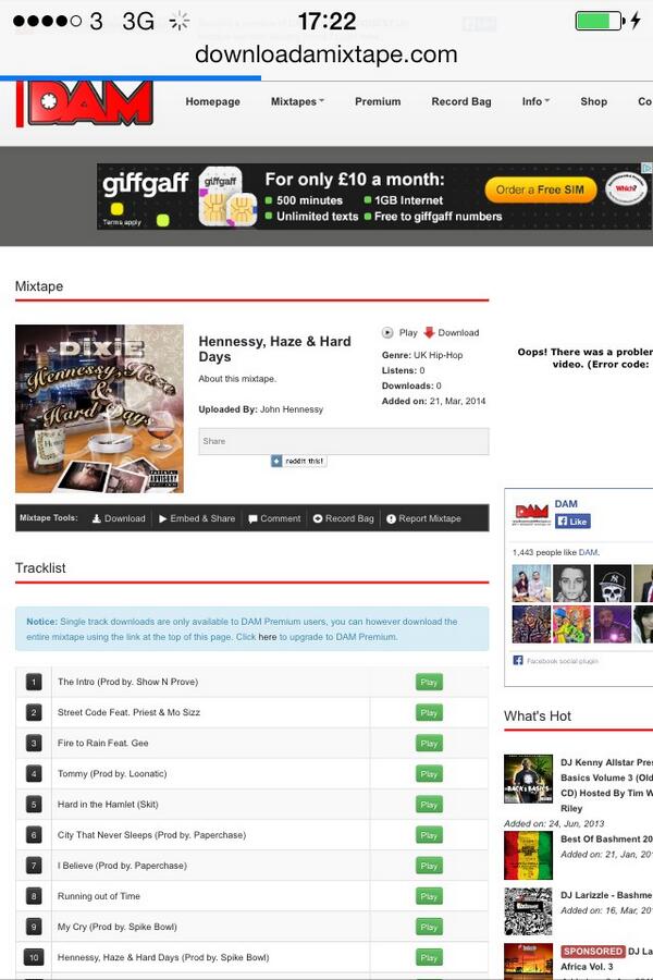 GtheGenerator's tweet photo. “@Dixie_Dogtan: Love to  @DAMixtape &amp; @BiyiDes for uploading "Hennessy, Haze &amp; Hard days" to their website !! http://t.co/Brl9X9NkGn”
