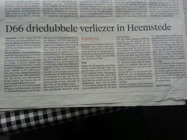 Terechte vraag van HD: waarom? “@basvanlier: goede analyse van @HaarlemDagblad over collegeakkoord in #Heemstede. ”