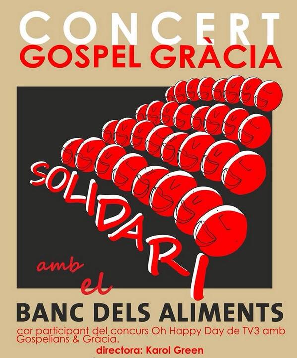 GospelGracia's tweet photo. #GospelSolidari #16maig @casinopoblenou amb el @BancAlimentsBcn (http://t.co/PjSkb5VQOh) Donatiu:10€ http://t.co/8s3xGD7b9B