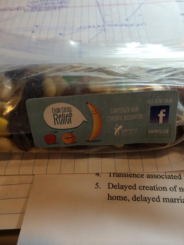 Thank you @samruBuzz for the study snacks. #ExamStressRelief