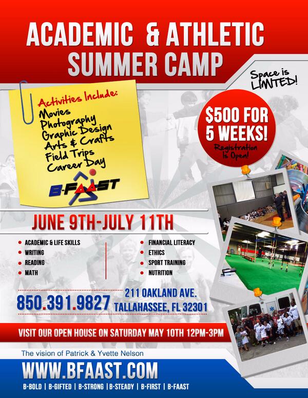 B_FAAST's tweet image. Spot's are filling up fast, sign up your child today for Summer Camp @ BFAAST
