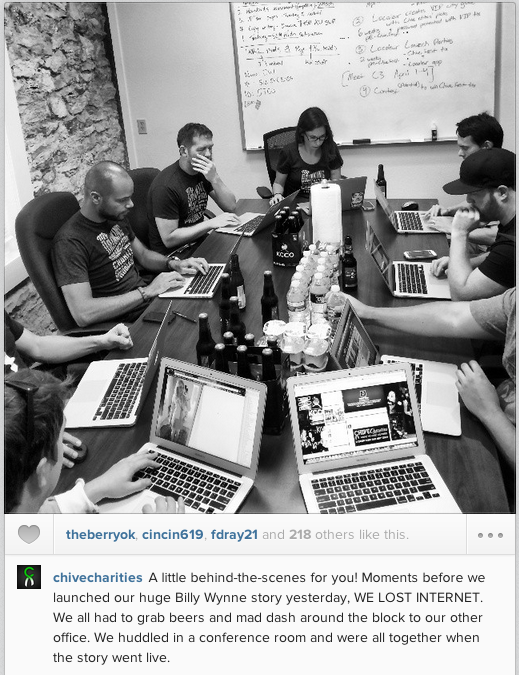 ChiveCharities's tweet photo. For behind-the-scenes fun, follow our Instagram @chivecharities! http://t.co/KRjMouFVrD Retweet &amp; tell your friends! http://t.co/k7qPimGfvz