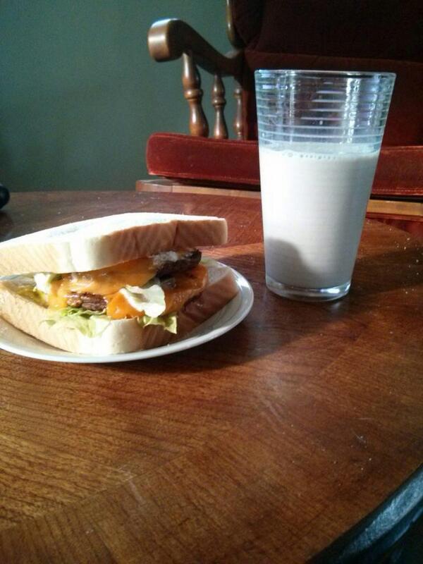 No hamburger buns?  No problem.  Keep driving those burgers into you.