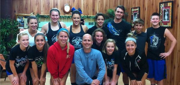 Awesome huddle at Topp Dogg Cheer Club!