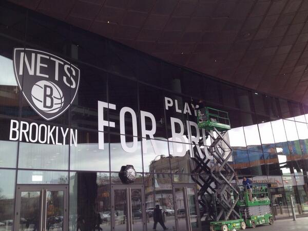 barclayscenter's tweet photo. We're getting a @BrooklynNets Playoff makeover today. What do you guys think? #ForBrooklyn http://t.co/nIper7WBWu