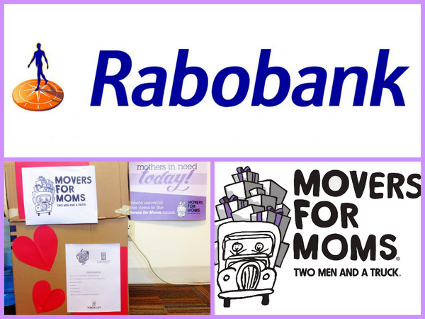 We partnered with Rabobank! Donations can be dropped off at any of 3 Rabobank locations in Chico!  #MoversforMoms