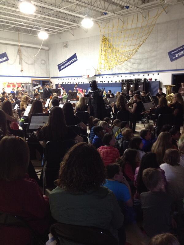 Great concert by CVHS Orchestra today with Darth Vader (aka Jay McGuffin) conducting.  Our students loved it!
