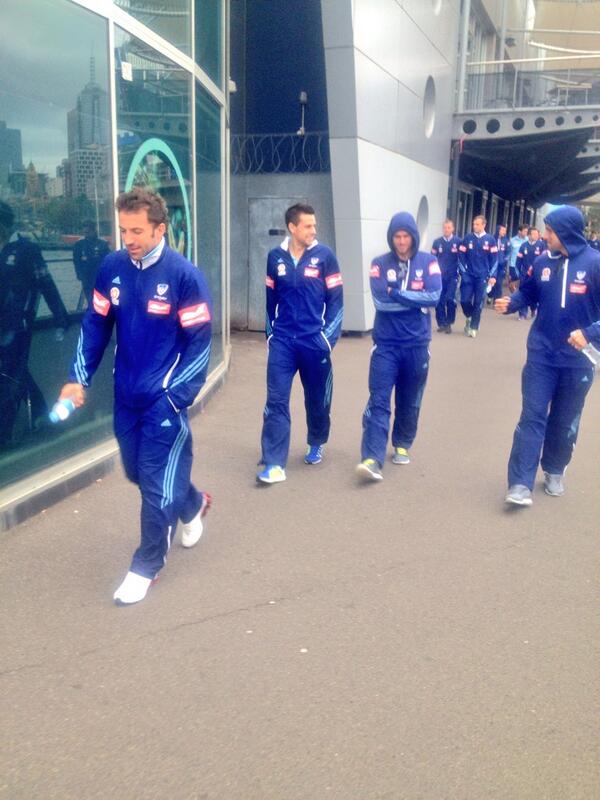 SydneyFC's tweet photo. .@SydneyFC on their morning team walk ahead of our Elimination Final TONIGHT! #SydneyIsSkyBlue #ALeagueFinals http://t.co/M1hA2RiZPj