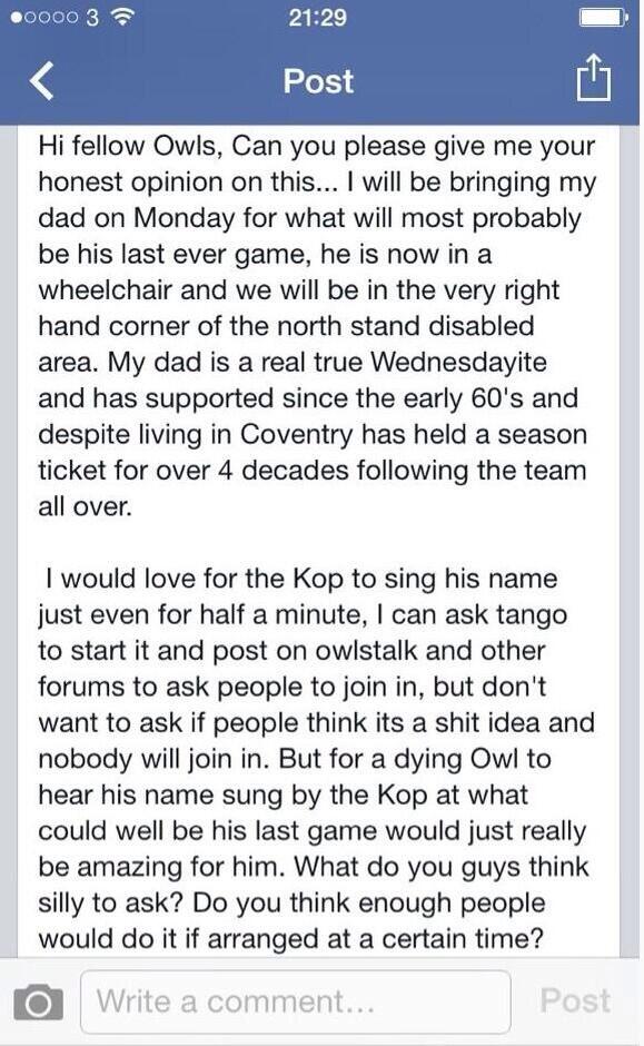 OwlsAcademy's tweet photo. “@Owlsonline: Read and retweet please #swfc http://t.co/N38UZjY9Lc” #WAWAW