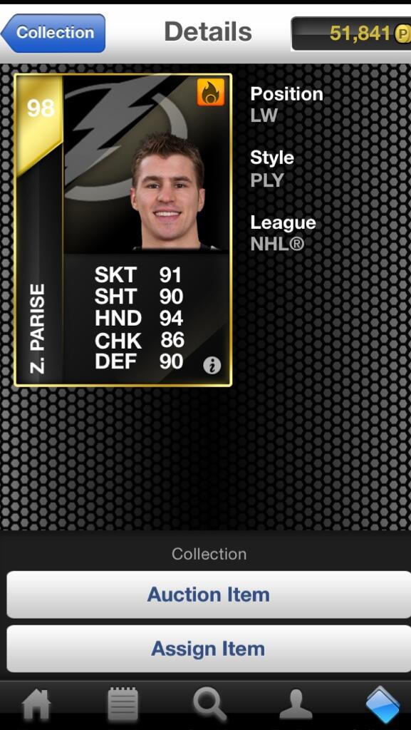 AllstarHUT's tweet photo. RT &amp; follow for a chance to win this 93 overall HL Zach Parise. Winner announced whenever I feel like it http://t.co/EH50IR8aV1