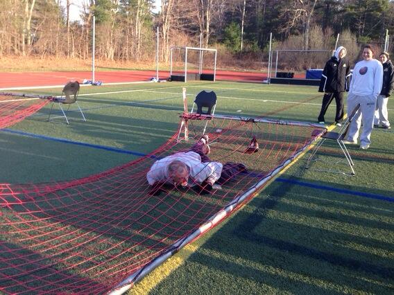 BryantWoSoc's tweet image. @CoachCFlint showing everyone how to get through the nets #buws #bulldogchallenge #obstaclecoursefun