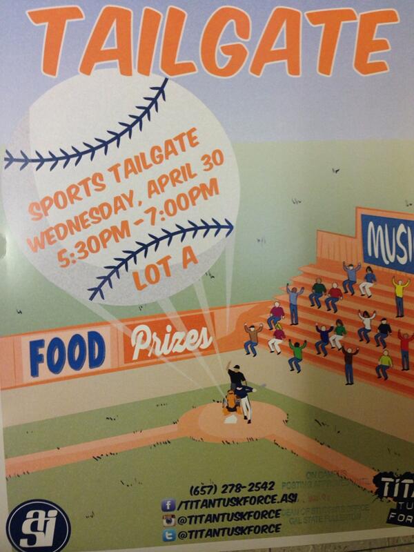 Part of our posters that just came in!! I hope you are all excited for OUR LAST TAILGATE! See you there titans! #csuf