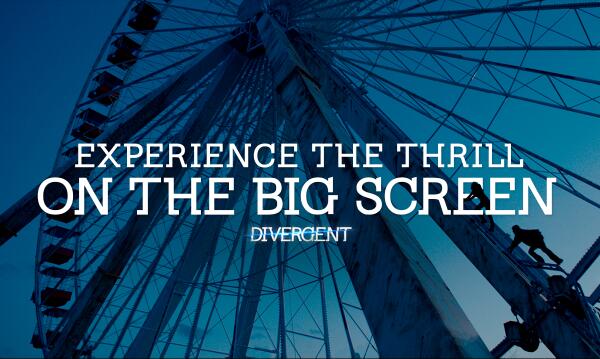 Divergent's tweet photo. Grab your friends &amp; re-live the adventure of #Divergent, only in theaters for a limited time! http://t.co/HH2J8MoJw5 http://t.co/A6QlMefOL7