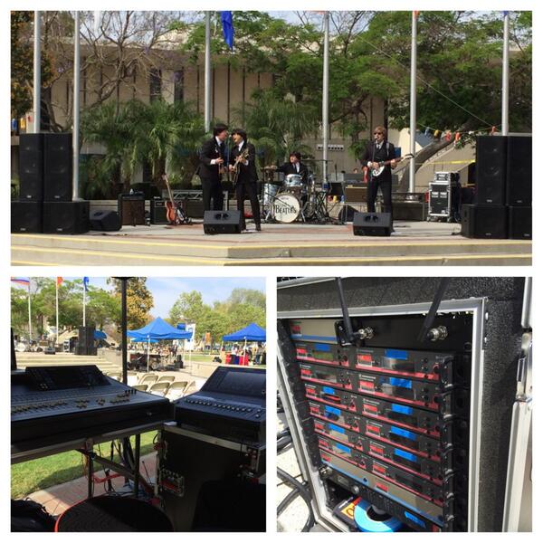 LinearProd's tweet image. Event at CSUF. RENT play using 16 wireless headsets with 4 piece band backing them up. Yamaha LS9 and QL-1 consoles.
