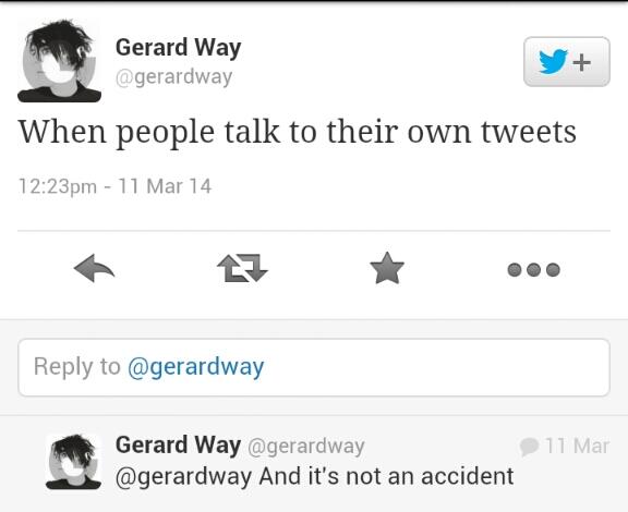 frnksmelonshark's tweet photo. Look at that, Gerard tweeted about me http://t.co/fEa3vdIjS6