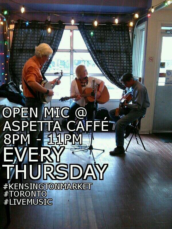 AspettaLive's tweet photo. TONIGHT: @AspettaCaffe it's OPEN MIC NIGHT! 8pm - 11pm! @OpenMicTOnight @LiveMusicTO  @KensingtonMkt http://t.co/9duybd60fl #GiddyUp