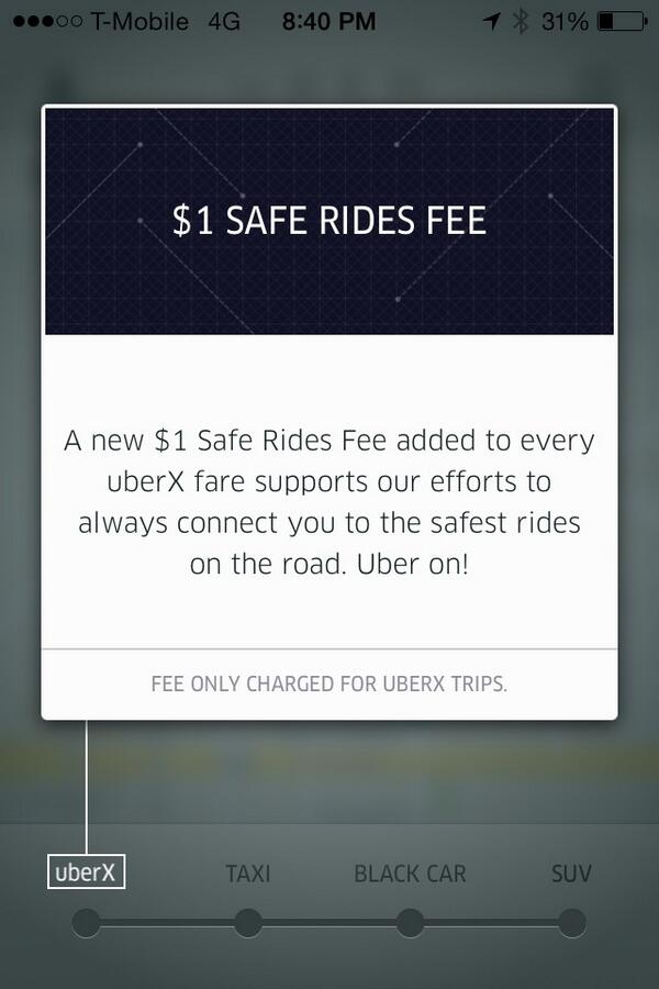 What's next?  Luggage fees?  Why is <a href="/Uber_DC/">Uber DC</a> nickel and dime-ing?  Disappointed.
