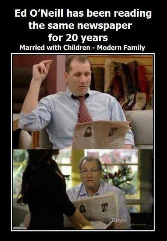 Ed O'Neil has been reading the same newspaper for 20 years,