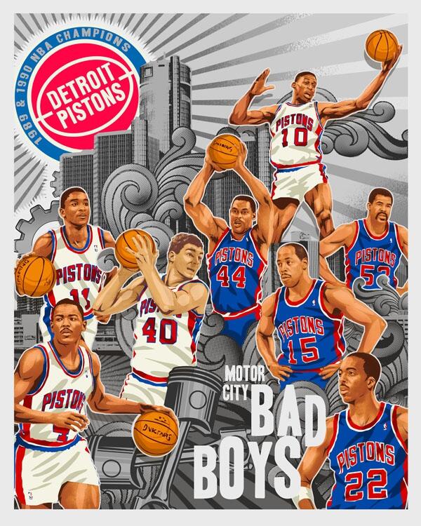 Detroit Pistons Unframed Bad Boys Poster