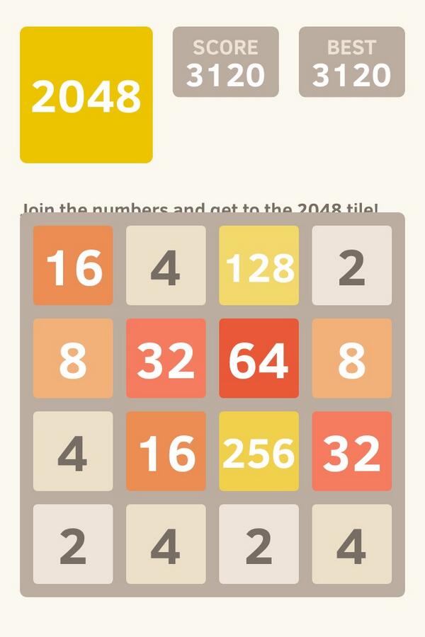 DredStarz's tweet photo. I scored 3120 points at 2048, a game where you join numbers to score high! @2048_game https://t.co/bRqvVIAk5W http://t.co/QRZtvVqKGw