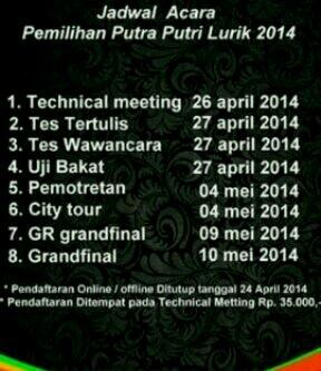 ADWINDOKLATEN's tweet photo. Jadwal rangkaian PPL 2014 http://t.co/ObUVtoRT5l