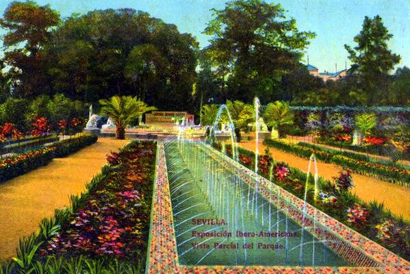 SevillaInsolita's tweet photo. Tal día como hoy hace 100 años (1914) se inauguraba el Parque de María Luisa. http://t.co/OBPs0opyd3