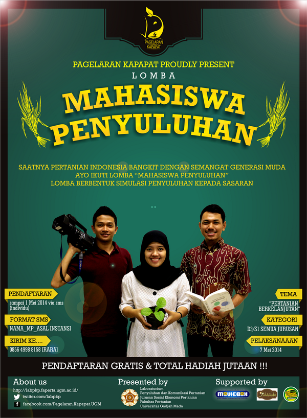 "<a href="/labpkp/">Laboratorium PKP UGM</a>: <a href="/DPMKMFKGUGM/">DPM KM FKG UGM</a> "Lomba Penyuluhan" untuk mahasiswa semua jurusan.FREE.Total hadiah jutaan+trophy gubernur DIY "